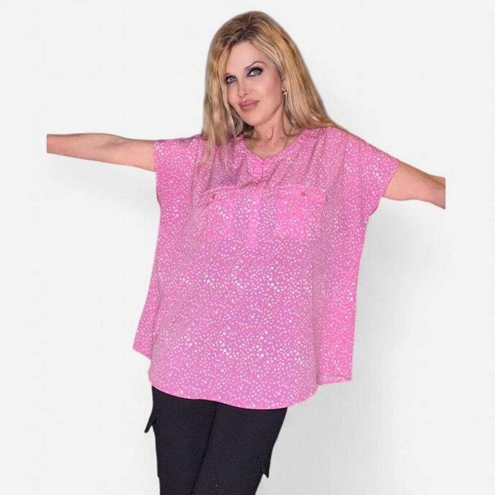 Love Margaux Pink & White Dot Blouse XXL